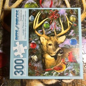 🧩 300 large piece Bits and Pieces “Winter Friends” Christmas puzzle. Complete.